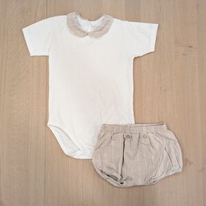 Adorable White and Tan Set